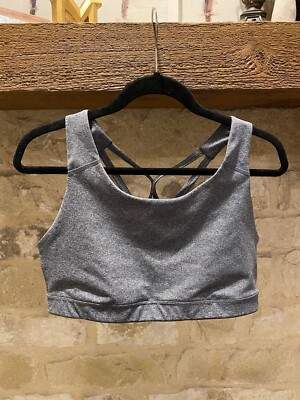 Old Navy Active Sports Bra XL Gray Wireless Strappy Workout Activewear