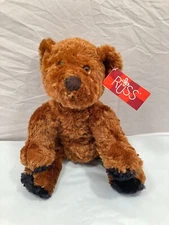 Russ Berrie Co Toffee Plush Teddy Bear Dark Brown Soft 10" FE110