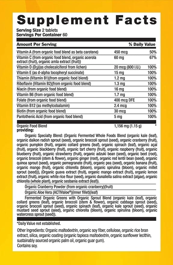 Country Life Realfood Organics - 女士多种维生素 - 120 片 — 第 2/4 张图片