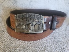 Jack Daniels Whiskey No.7 Leather Belt  Buckle UNISEX Brown