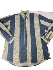 VTG Express Rider Shirt Mens L Large Aztec Western Rodeo CowboyCore Button Up