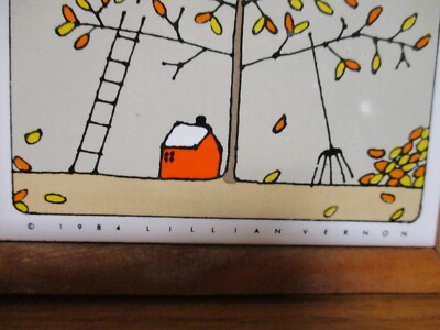 Vintage Lillian Vernon Spring Season Tile Trivet Frame Hanging 5