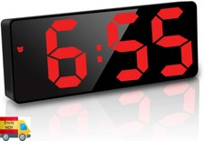 RELOJ DESPERTADOR 16cm LED TEMPERATURA FECHA ALARMA CONTROL POR SONIDO ENVIO HOY