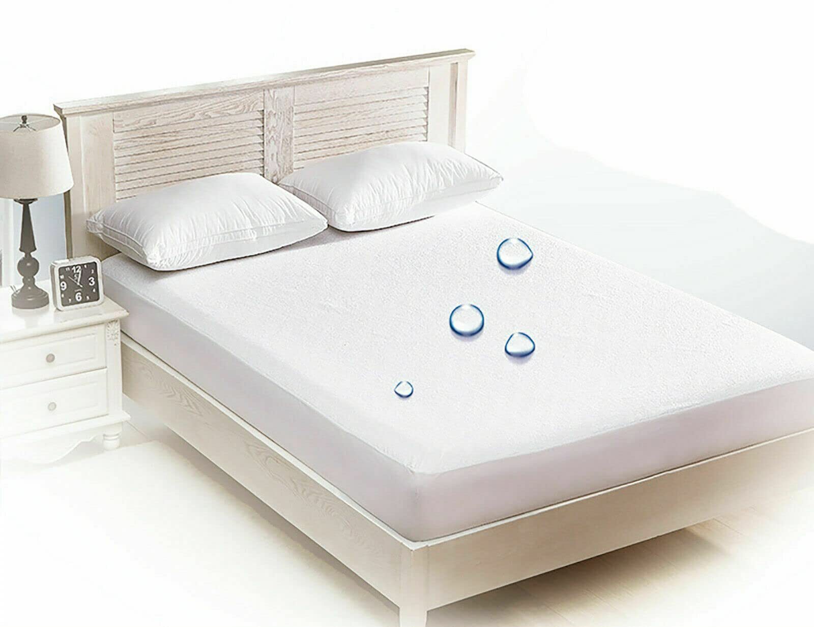 Vinyl Plastic Mattress Protector Fitted Sheet Style Waterproof Mattress Cover...