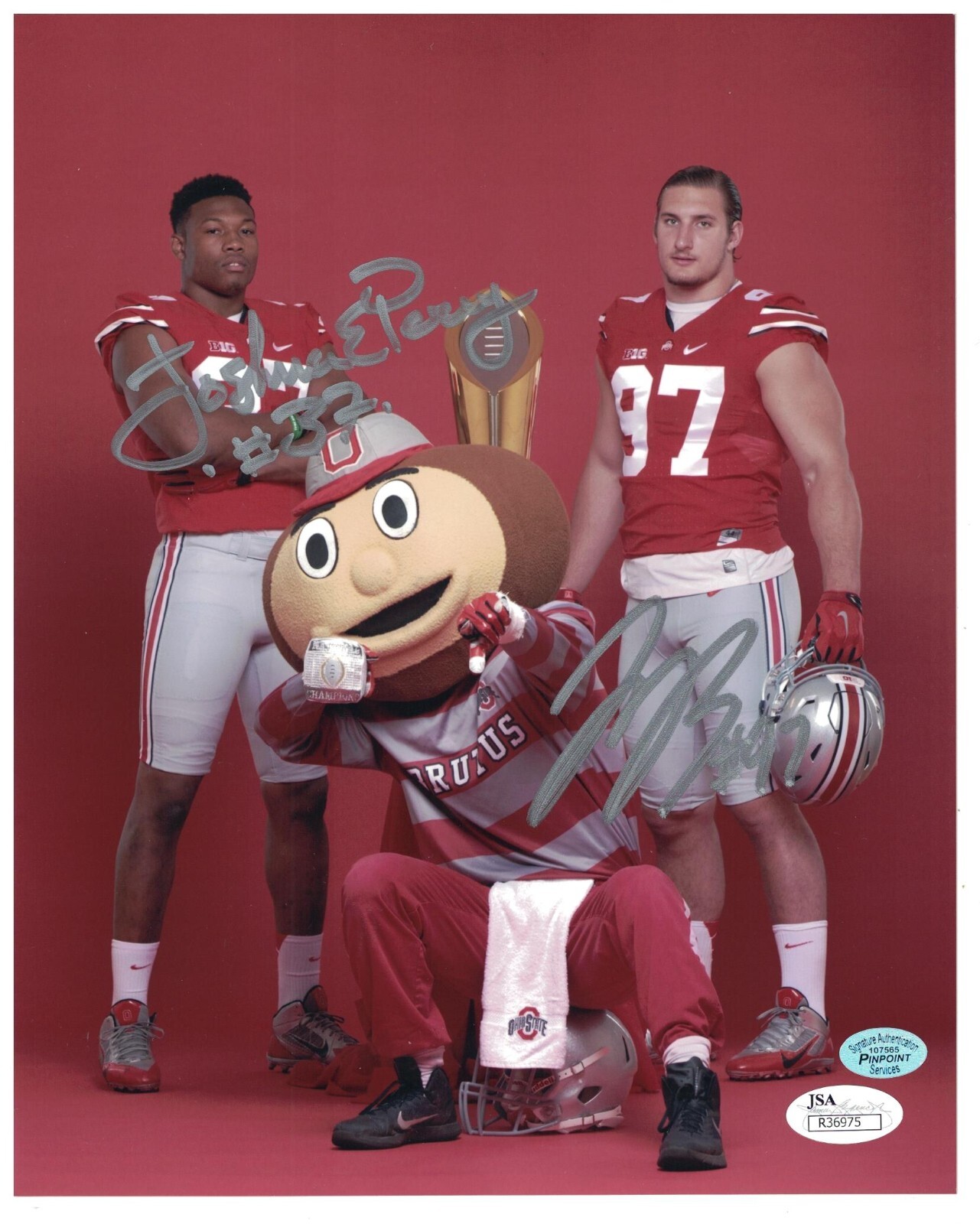 Joey Bosa Autographed Signed Ohio State Joshua Perry & Dual 8 x 10 Photo JSA 