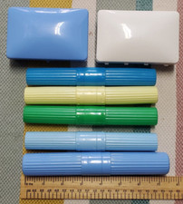 vintage plastic toothbrush & soap container holders made in the USA