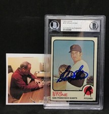 Steve Stone Giants White Sox Autographed Signed 1973 Topps Card Beckett Cert 12
