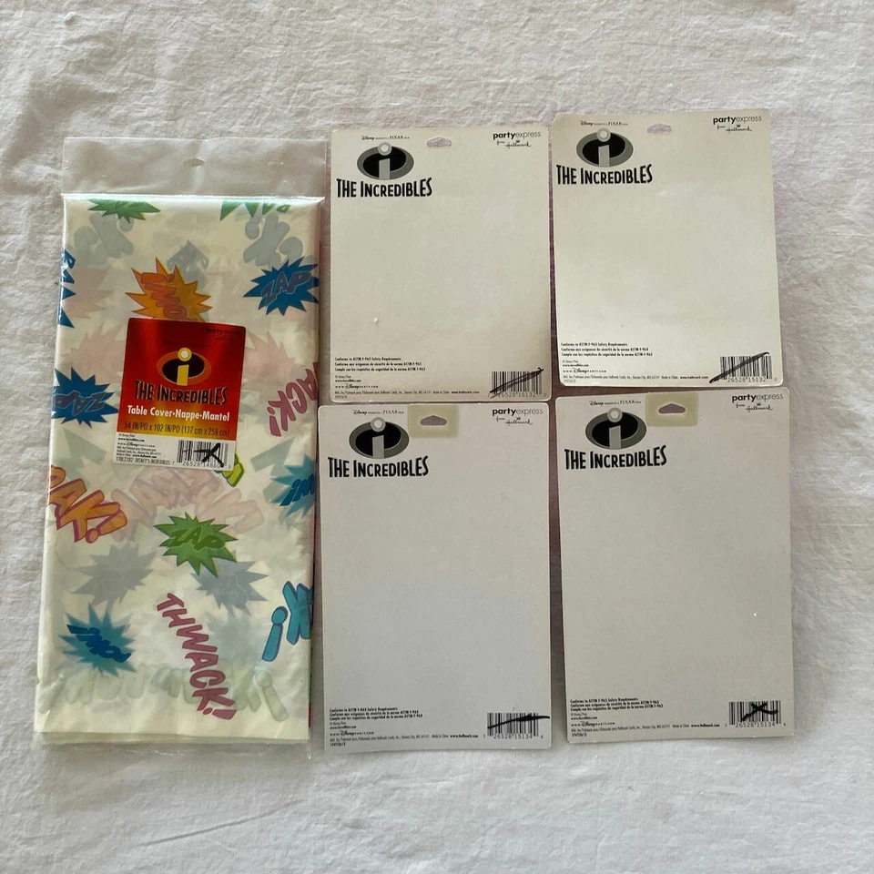 全新 The Incredibles 1 桌套 54 英寸 x 102 英寸 4 包 派对礼品 生日 — 第 2/4 张图片