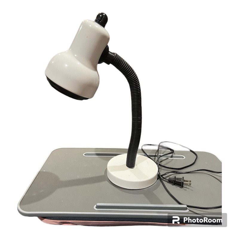 White Gooseneck Table Lamp, Electric, Up To 60w
