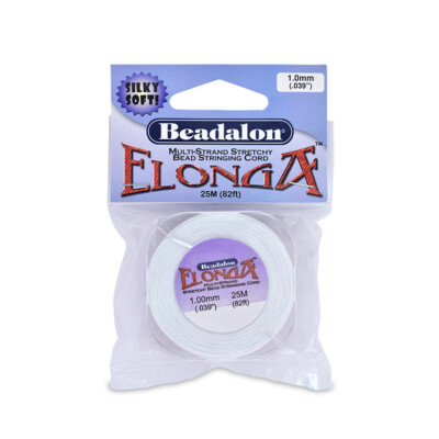1mm Elonga Multi Strand Elastic Cord, 82ft, 25m Stretchy, .039'' Cord, ELG100