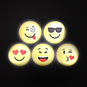 6 Plastic Emoji Led Lamp Kids Bedroom Bedside Table Wall Icon Night Light Ebay