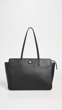 Tory Burch Robinson Large Zip Top Pebbled Leather Tote, Black $448