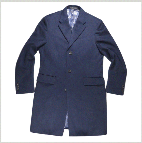Indochino Mens Coat 42 L Navy Wool Cashmere Dress Classic Jacket Winter Fall NEW - Picture 1 of 9