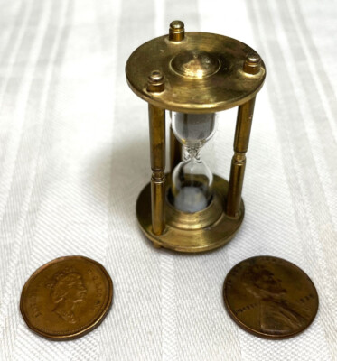 Vintage, Miniature Brass, Sand Egg Timer, Made By Dollhouse, Netherlands