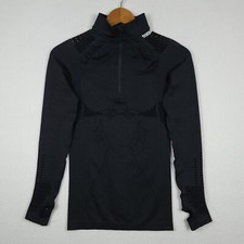 Gymshark Shirt Womens Small Black Nylon Flawless 1/2 Zip Pullover Compression