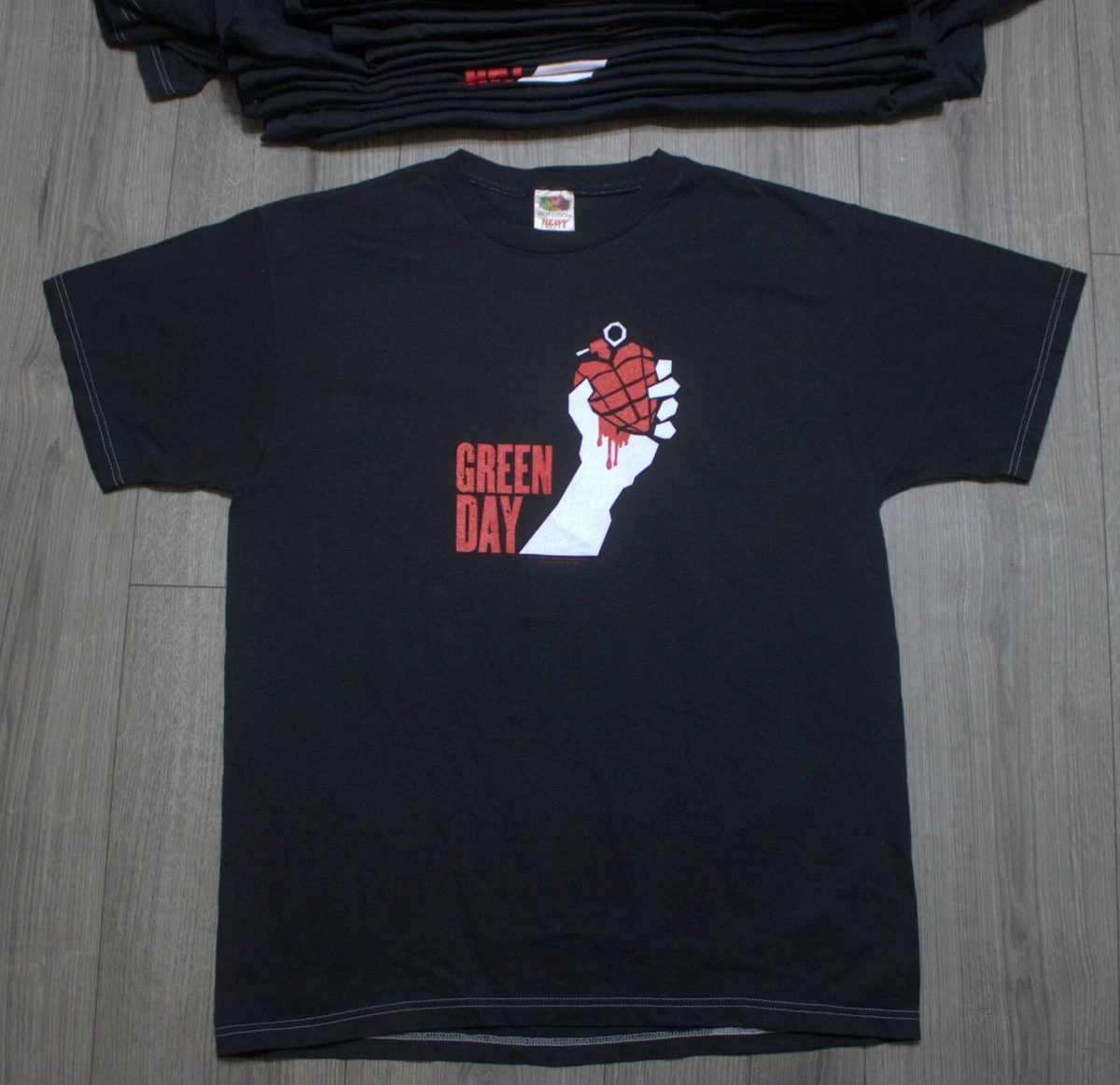 NEW Vintage SZ AM 2005 Green Day American Idiot Tour Concert Band T-Shirt ~ NOS