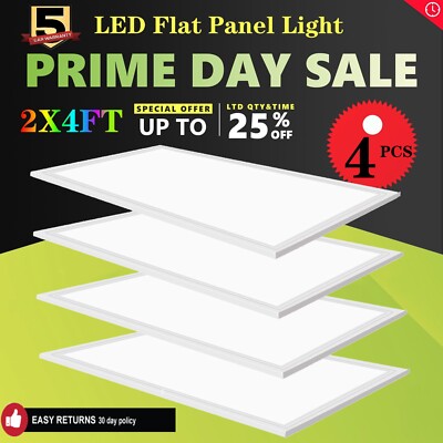 2x4 FT LED Flat Panel Light 75Watt 7000 Lumens, 5000K Drop Ceiling Office Lights
