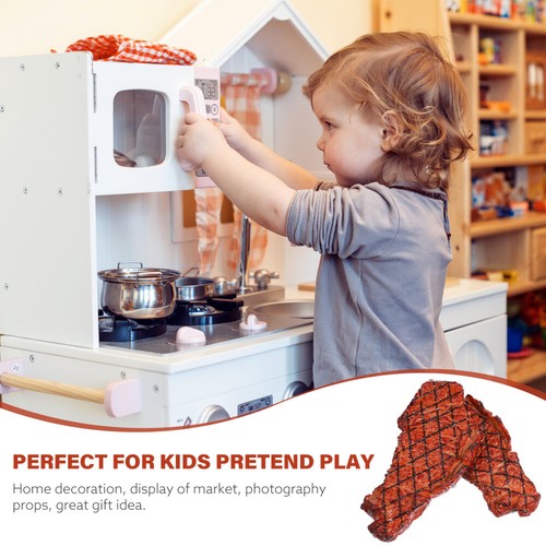 2 Pcs Simulated Steak Model Realistic Display Food Fake Prop Child - Picture 7 of 11