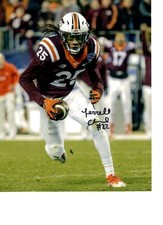 TERRELL EDMUNDS VIRGINIA TECH HOKIES SIGNED 8X10 PHOTO W/COA #2