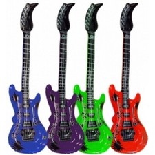 4 St&uuml;ck Aufblasbare Luftgitarren Bunt 100cm Luftgitarre Luft Gitarre Air Guitar