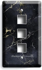 BLACK GOLD MARBLE LOOK LIGHT SWITCH OUTLET WALL PLATE KITCHEN BATHROOM ART DECOR