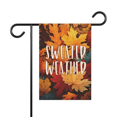 Süßer Pullover Wetter, Herbst Garten Flagge, rot orange Herbstblätter, Geschenk für Sie - Bild 5 von 13