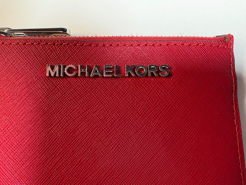 Michael Kors Mini Card Case Wallet with cc slots and key ring, red, NWOT - Picture 5 of 7
