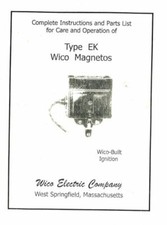 Complete Instructions and Parts List for Wico Type EK Book Gas Engine Motor 