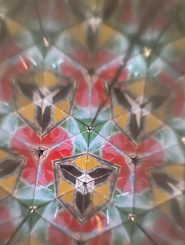 Double Wheel KALEIDOSCOPE *Signed* Janice Chesnik 1982 BRASS VTG TOY SCOPE Agate - Picture 6 of 11