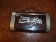 Tabatiere  Snuff Box Mahagonie Perlmutt+Silbereinlage pfl&uuml;gender Bauer
