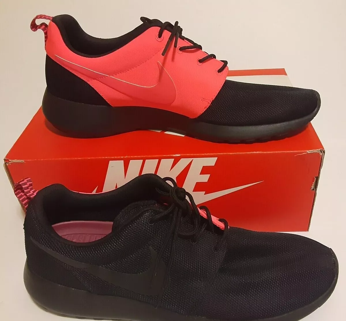 NIKE SPLIT ROSHERUN ROSHE RUN black atomic red SHOES 12