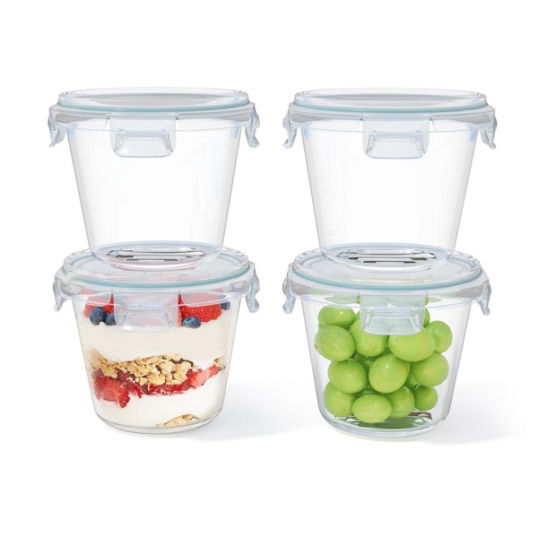 GlasbehäLter Deckel Frischhaltedosen Borosilikatglas Auslaufsicher 650Ml 4Er Set-image