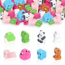 40 Mini Pixel Resin Animal, Resin Animal Figurines, Suitable for Cake Decorat...