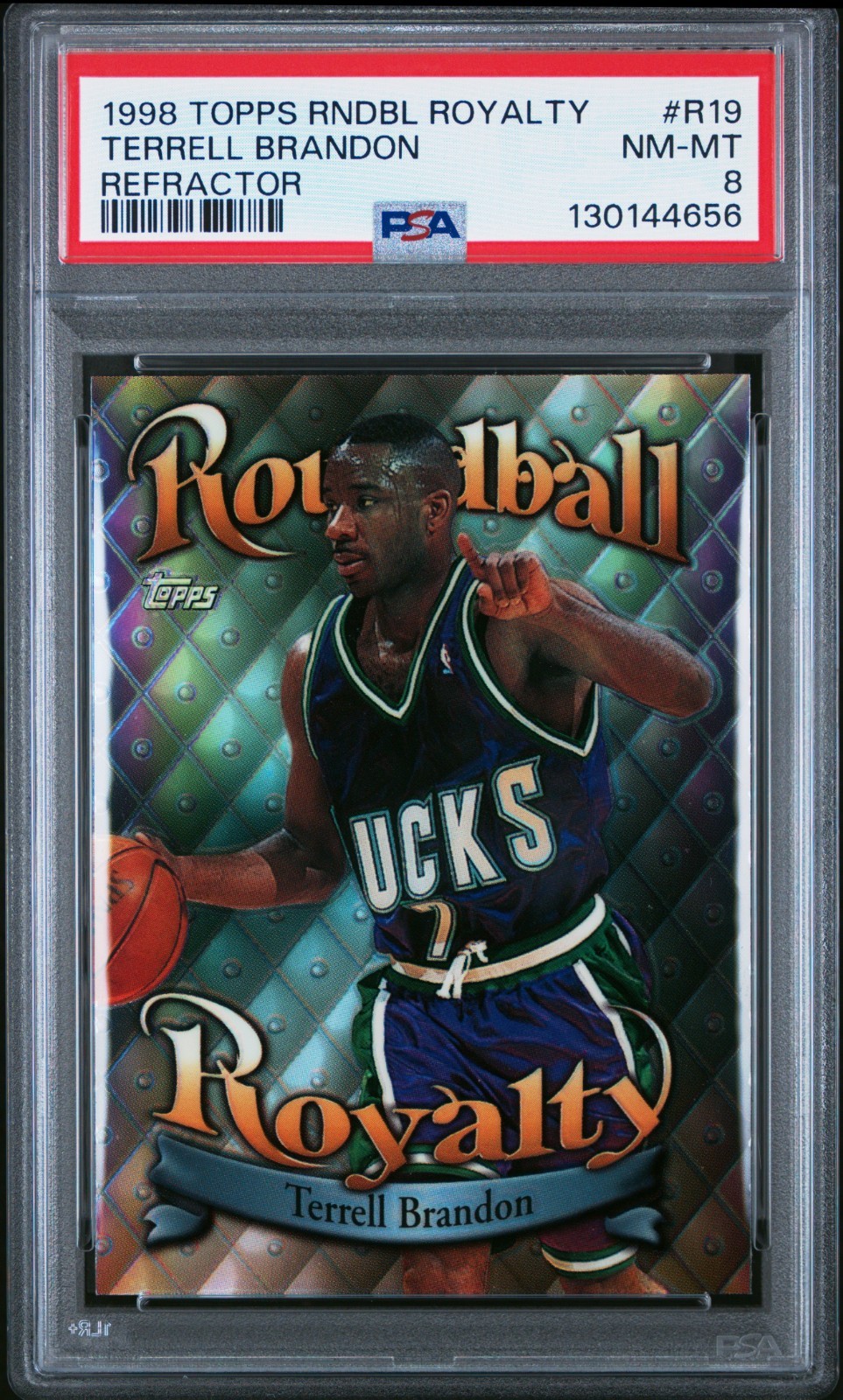 1998-99 Topps Roundball Royalty Terrell Brandon Refractor #R19 PSA 8 Bucks