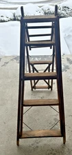 Vintage Bachelor Folding Laundry Stand Washboard Step Ladder Missing Top