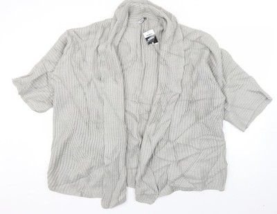 Pep & Co Damen grau V-Ausschnitt Acryl Cardigan Pullover Größe 8