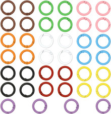 40 Pcs 10 Colors round Spring O Rings, Trigger Spring Snap Clip Keyring Buckle H