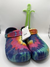 NWT Crocs Bistro Graphic Clog Work Shoes Men's 12 Women's 14 Navy Tie Dye 204044