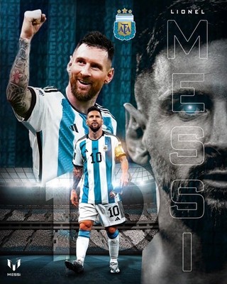 8x10 Photo Lionel MESSI Argentina FIFA Soccer World Cup Champions Premier PSG