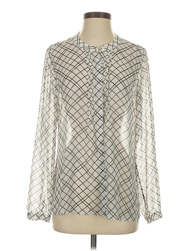 Banana Republic Women Silver Long Sleeve Blouse S - Picture 1 of 4