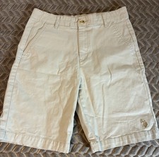 US Polo Assn Boys Youth 16 Khaki Shorts Adjustable Waist Pocket Logo Cotton Blen