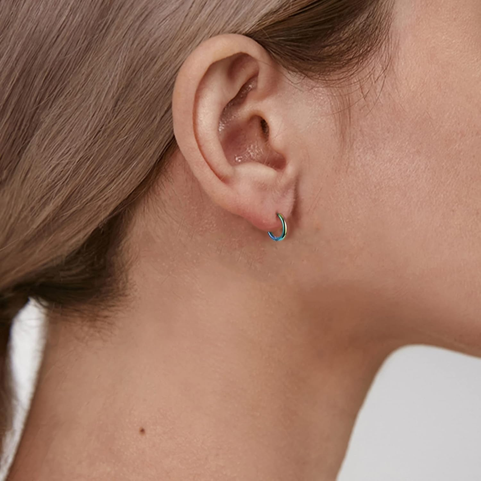 Feilok Orecchini A Stella In Acciaio Inossidabile – Unisex, 7mm, Argento – Con Sacchetto In Velluto - 2