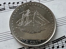 STOLTENHOFF ISLAND Tristan da Cunha 1 Crown 2008 KM8 Cu-Ni 1-year type TALL SHIP