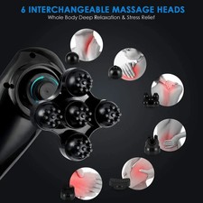 Electric Handheld Massager 6 Head Body Kneading Vibrating Massager Therapy Machi