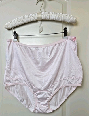 Vtg 1980s Dixie Belle Scallop Trim Full Brief Panty Pink Nylon Pillow Tab 10 L