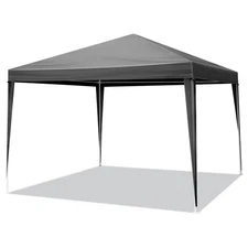 10 ft × 10 ft Outdoor Gazebo Canopy Wedding Party Tent (No Walls) Black