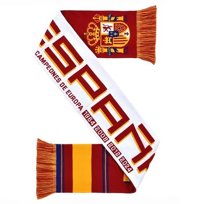 Spain España Soccer High-Definition HD Knit Scarf (2024 Euro Champions)
