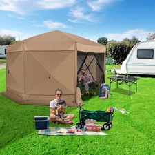 Pop up Gazebo 15x15 Screen Tent Outdoor Camping Screened Gazebo with 7 Sidewalls
