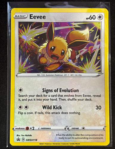 Eevee SWSH118 Sword & Shield Promo Holo Promo English 2021 Yuu Nishida Near Mint