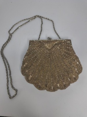 Valerie Stevens Gold Beaded Clutch Bag Bridal Handbag